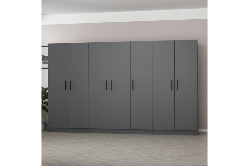 Fruitland Garderobe 315 cm - Antrasitt - Oppbevaring - Klesoppbevaring - Garderober & garderobesystem