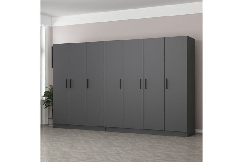 Fruitland Garderobe 315 cm - Antrasitt - Oppbevaring - Klesoppbevaring - Garderober & garderobesystem