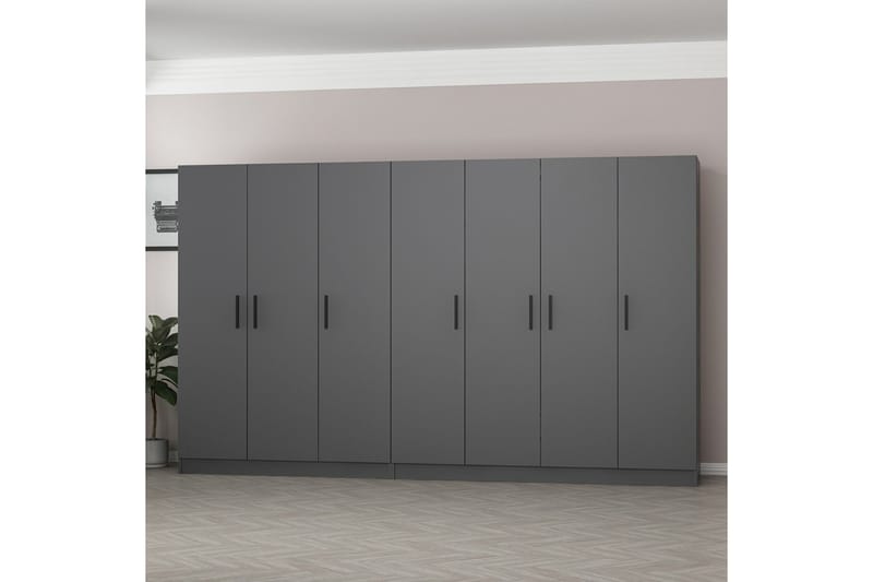 Fruitland Garderobe 315 cm - Antrasitt - Oppbevaring - Klesoppbevaring - Garderober & garderobesystem