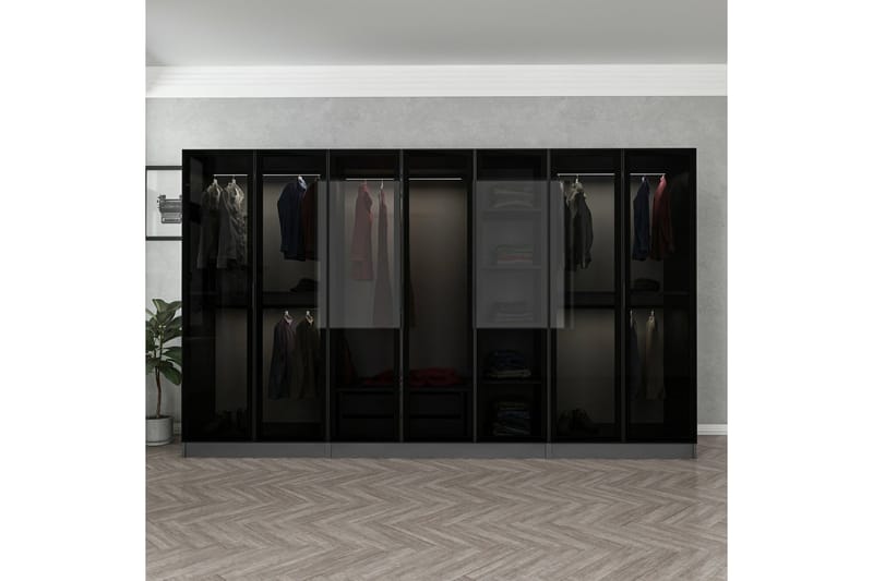 Fruitland Garderobe 315 cm - Antrasitt - Oppbevaring - Klesoppbevaring - Garderober & garderobesystem