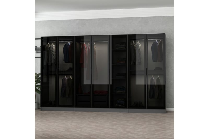 Fruitland Garderobe 315 cm - Antrasitt - Oppbevaring - Klesoppbevaring - Garderober & garderobesystem