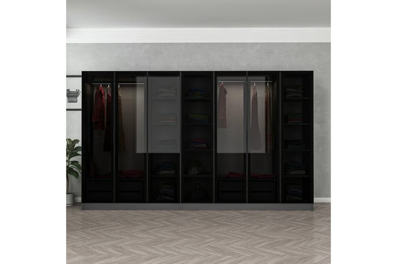 Fruitland Garderobe 315 cm - Antrasitt - Oppbevaring - Klesoppbevaring - Garderober & garderobesystem