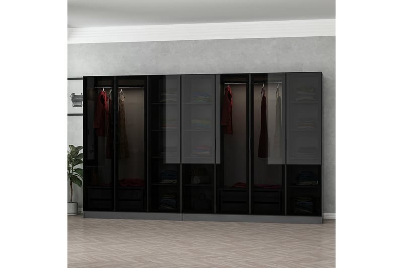 Fruitland Garderobe 315 cm - Antrasitt - Oppbevaring - Klesoppbevaring - Garderober & garderobesystem