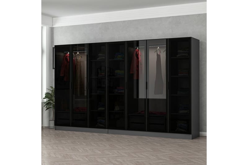 Fruitland Garderobe 315 cm - Antrasitt - Oppbevaring - Klesoppbevaring - Garderober & garderobesystem