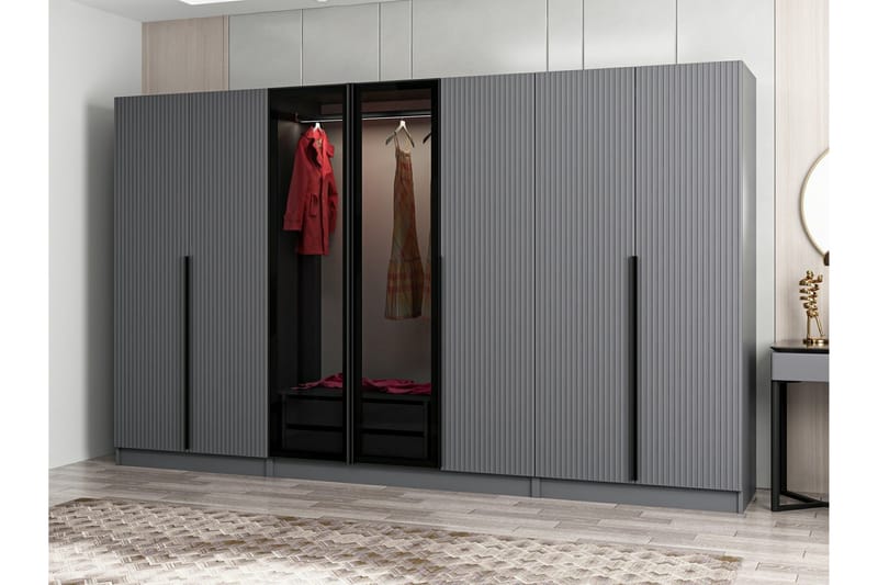 Fruitland Garderobe 315 cm - Antrasitt - Oppbevaring - Klesoppbevaring - Garderober & garderobesystem