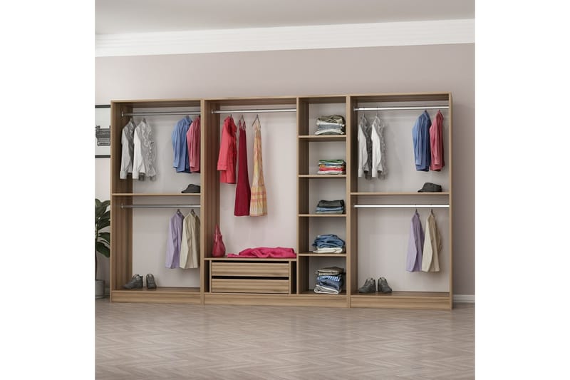 Fruitland Garderobe 315 cm - Eik - Oppbevaring - Klesoppbevaring - Garderober & garderobesystem