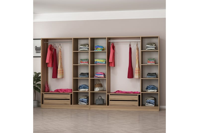 Fruitland Garderobe 315 cm - Eik - Oppbevaring - Klesoppbevaring - Garderober & garderobesystem