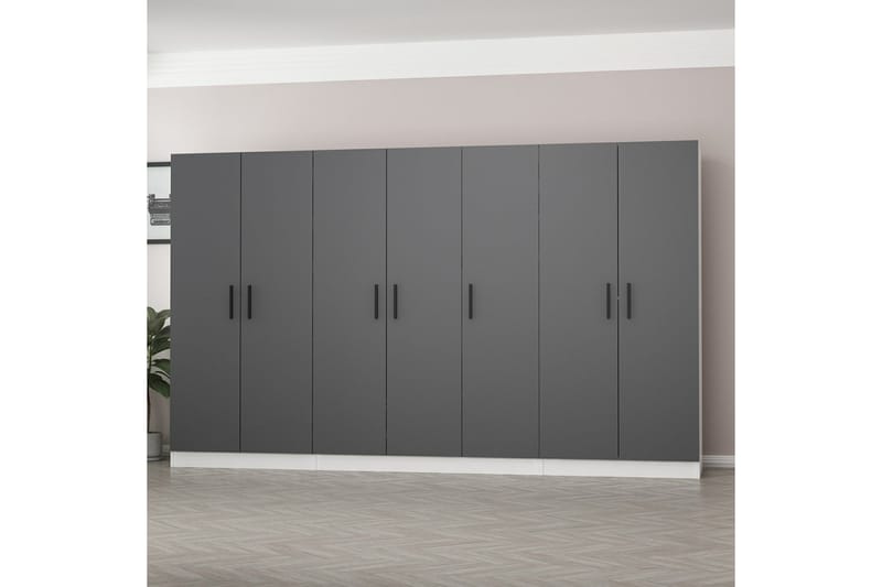 Fruitland Garderobe 315 cm - Grå/Hvit - Oppbevaring - Klesoppbevaring - Garderober & garderobesystem