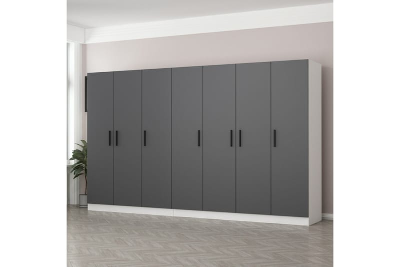 Fruitland Garderobe 315 cm - Grå/Hvit - Oppbevaring - Klesoppbevaring - Garderober & garderobesystem