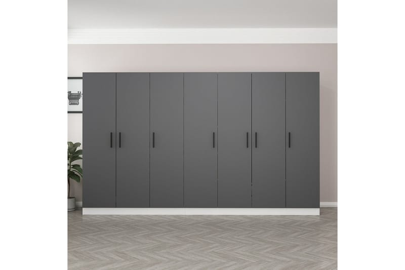 Fruitland Garderobe 315 cm - Grå/Hvit - Oppbevaring - Klesoppbevaring - Garderober & garderobesystem