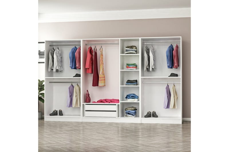 Fruitland Garderobe 315 cm - Hvit - Oppbevaring - Klesoppbevaring - Garderober & garderobesystem