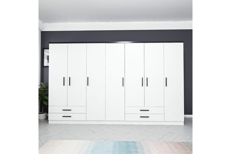 Fruitland Garderobe 315 cm - Hvit - Oppbevaring - Klesoppbevaring - Garderober & garderobesystem