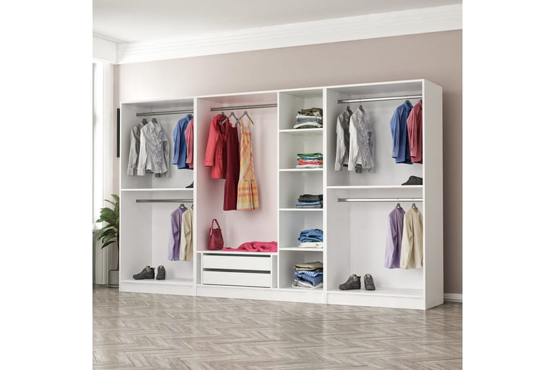 Fruitland Garderobe 315 cm - Hvit - Oppbevaring - Klesoppbevaring - Garderober & garderobesystem