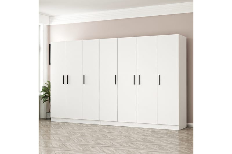 Fruitland Garderobe 315 cm - Hvit - Oppbevaring - Klesoppbevaring - Garderober & garderobesystem