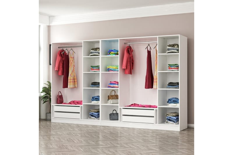 Fruitland Garderobe 315 cm - Hvit - Oppbevaring - Klesoppbevaring - Garderober & garderobesystem