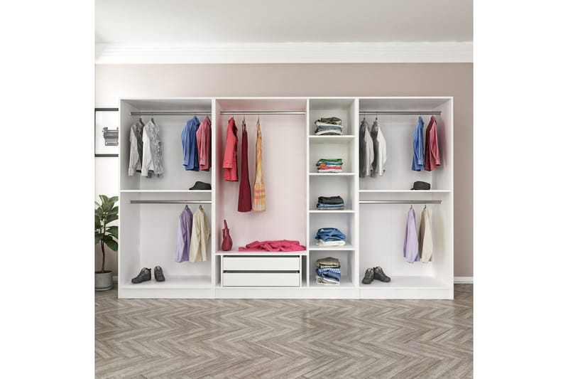 Fruitland Garderobe 315 cm - Hvit - Oppbevaring - Klesoppbevaring - Garderober & garderobesystem