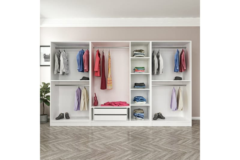 Fruitland Garderobe 315 cm - Hvit/Brun - Oppbevaring - Klesoppbevaring - Garderober & garderobesystem