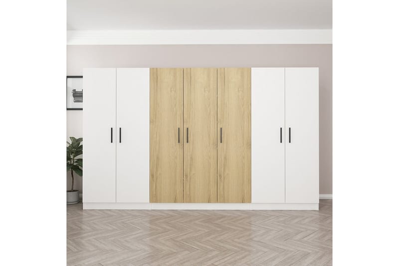 Fruitland Garderobe 315 cm - Hvit/Brun - Oppbevaring - Klesoppbevaring - Garderober & garderobesystem