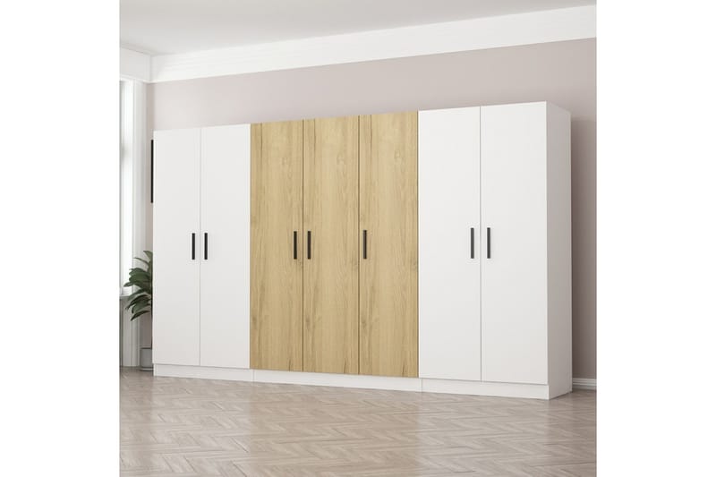 Fruitland Garderobe 315 cm - Hvit/Brun - Oppbevaring - Klesoppbevaring - Garderober & garderobesystem