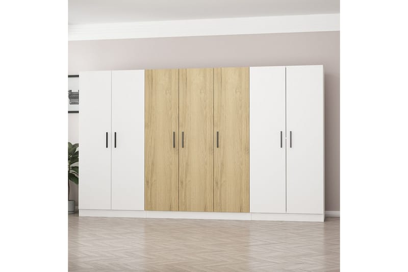 Fruitland Garderobe 315 cm - Hvit/Brun - Oppbevaring - Klesoppbevaring - Garderober & garderobesystem