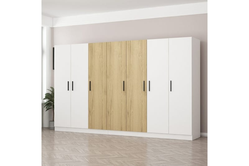 Fruitland Garderobe 315 cm - Hvit/Brun - Oppbevaring - Klesoppbevaring - Garderober & garderobesystem