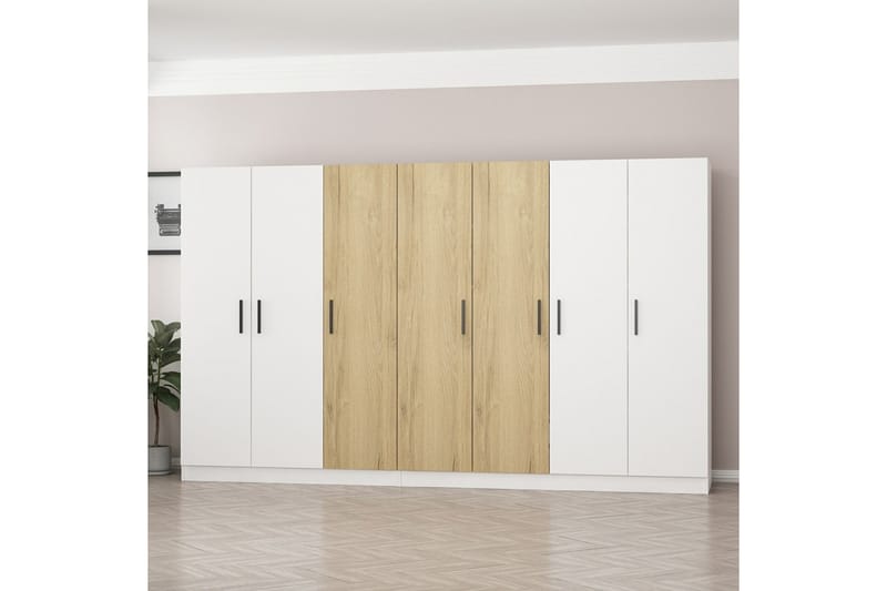 Fruitland Garderobe 315 cm - Hvit/Brun - Oppbevaring - Klesoppbevaring - Garderober & garderobesystem