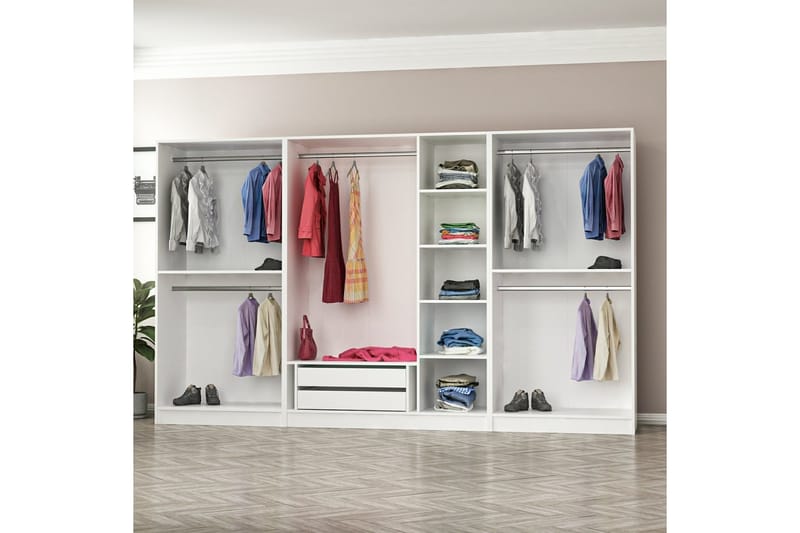 Fruitland Garderobe 315 cm - Valnøtt - Oppbevaring - Klesoppbevaring - Garderober & garderobesystem