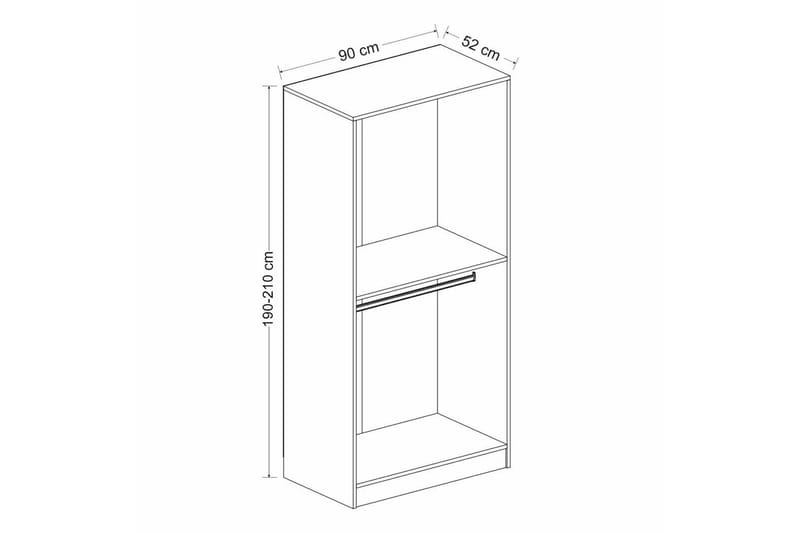 Fruitland Garderobe 90 cm - Antrasitt - Oppbevaring - Klesoppbevaring - Garderober & garderobesystem