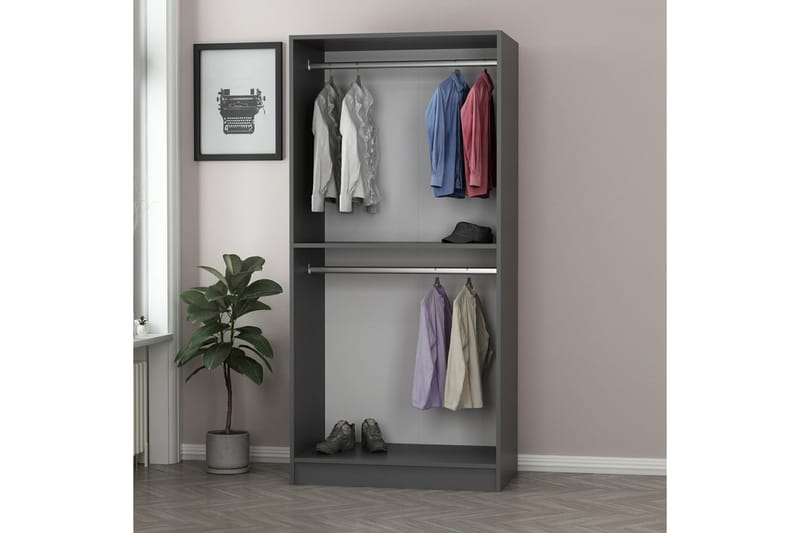 Fruitland Garderobe 90 cm - Antrasitt - Oppbevaring - Klesoppbevaring - Garderober & garderobesystem