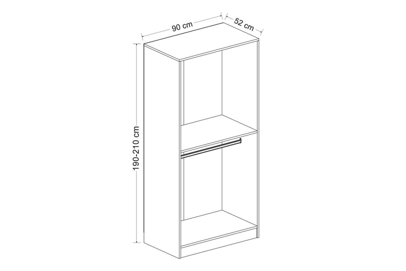 Fruitland Garderobe 90 cm - Antrasitt - Oppbevaring - Klesoppbevaring - Garderober & garderobesystem