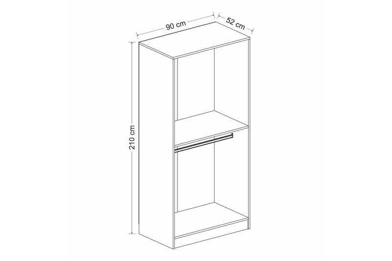 Fruitland Garderobe 90 cm - Antrasitt - Garderober & garderobesystem - Garderobeskap & klesskap