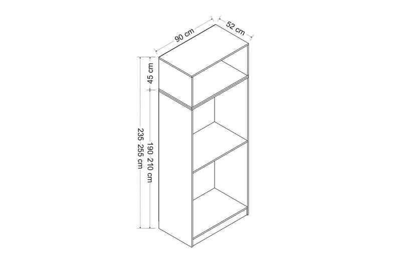 Fruitland Garderobe 90 cm - Antrasitt - Oppbevaring - Klesoppbevaring - Garderober & garderobesystem