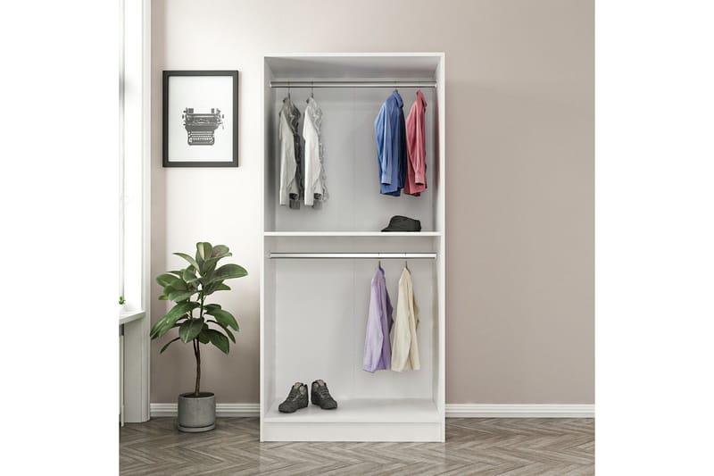 Fruitland Garderobe 90 cm - Hvit - Oppbevaring - Klesoppbevaring - Garderober & garderobesystem