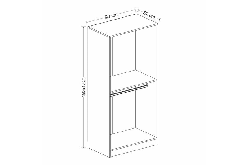 Fruitland Garderobe 90 cm - Hvit - Oppbevaring - Klesoppbevaring - Garderober & garderobesystem