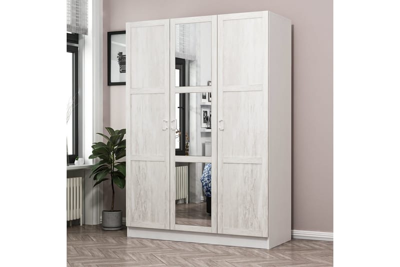 Fruitland Garderobe med Speil - Beige - Oppbevaring - Klesoppbevaring - Garderober & garderobesystem