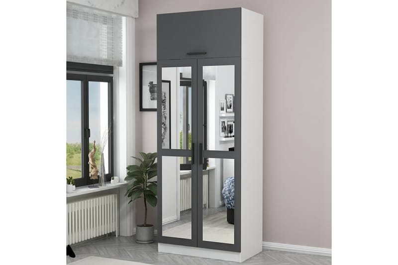 Fruitland Garderobe med Speil - Hvit - Oppbevaring - Klesoppbevaring - Garderober & garderobesystem