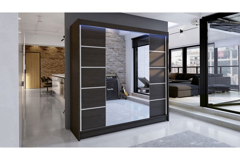 Garderobe + LED - Brun - Garderober & garderobesystem - Garderobeskap barn