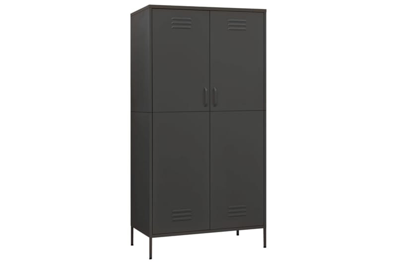 Garderobe antrasitt 90x50x180 cm stål - Antrasittgrå - Oppbevaring - Klesoppbevaring - Garderober & garderobesystem