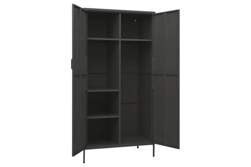 Garderobe antrasitt 90x50x180 cm stål - Antrasittgrå - Oppbevaring - Klesoppbevaring - Garderober & garderobesystem