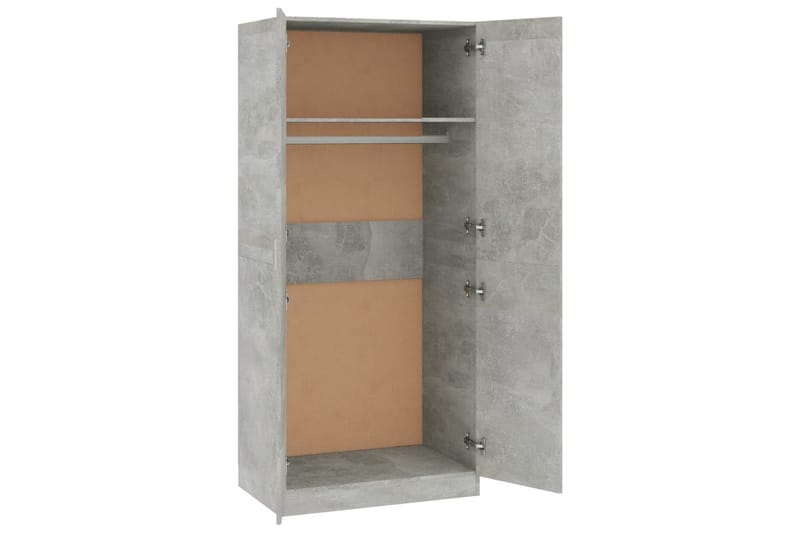 Garderobe betonggrå 80x52x180 cm sponplate - Oppbevaring - Klesoppbevaring - Garderober & garderobesystem