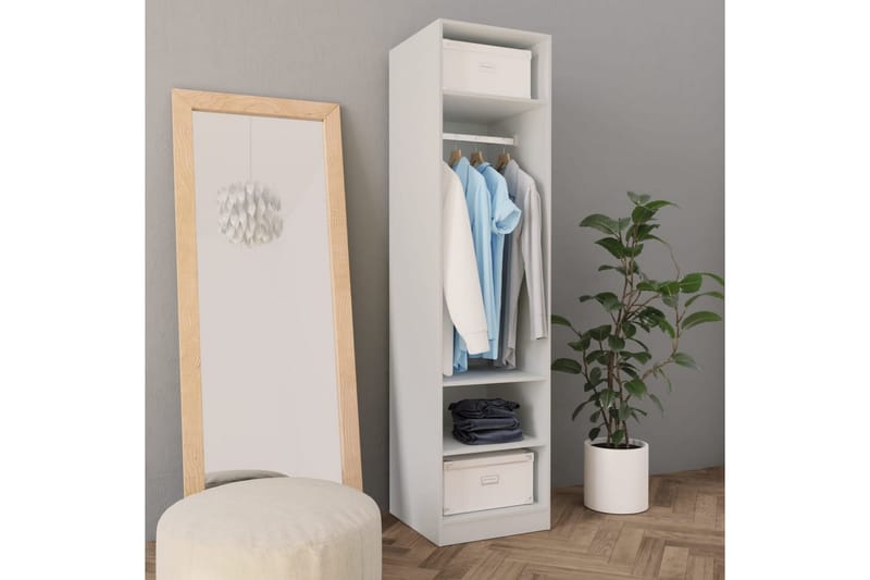 Garderobe hvit 50x50x200 cm sponplate - Hvit - Oppbevaring - Klesoppbevaring - Garderober & garderobesystem