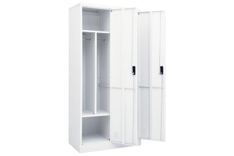 Garderobe hvit 80x50x180 cm stål - Hvit - Oppbevaring - Klesoppbevaring - Garderober & garderobesystem