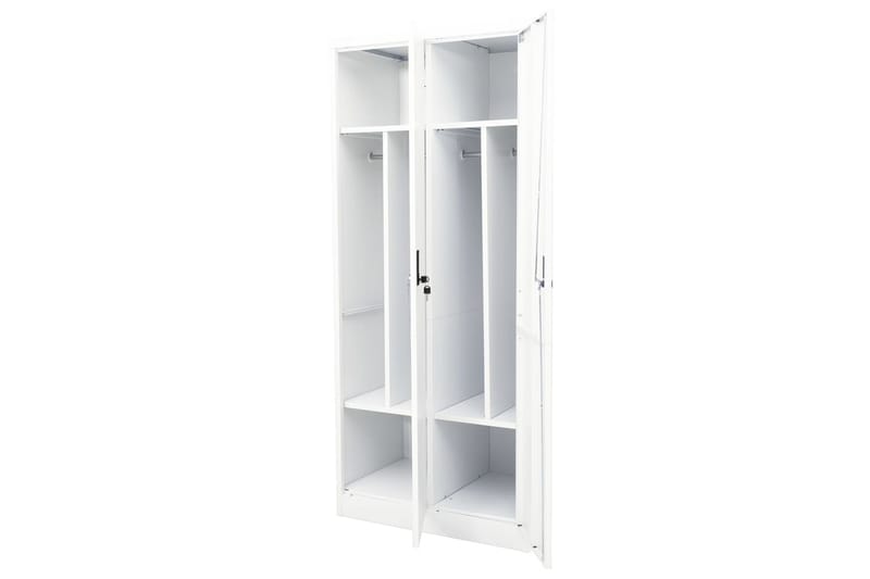 Garderobe hvit 80x50x180 cm stål - Hvit - Oppbevaring - Klesoppbevaring - Garderober & garderobesystem