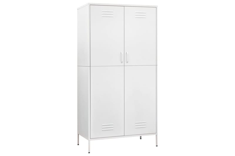 Garderobe hvit 90x50x180 cm stål - Hvit - Oppbevaring - Klesoppbevaring - Garderober & garderobesystem