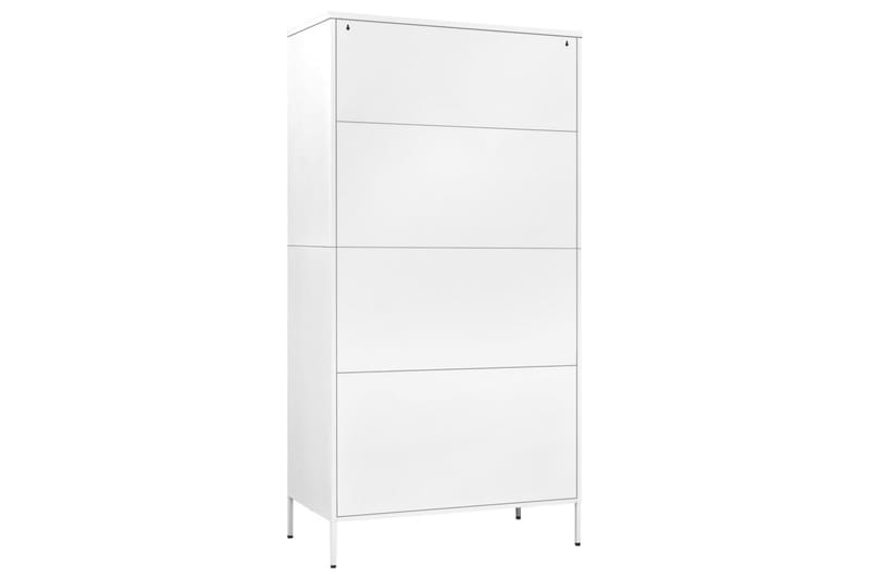 Garderobe hvit 90x50x180 cm stål - Hvit - Oppbevaring - Klesoppbevaring - Garderober & garderobesystem