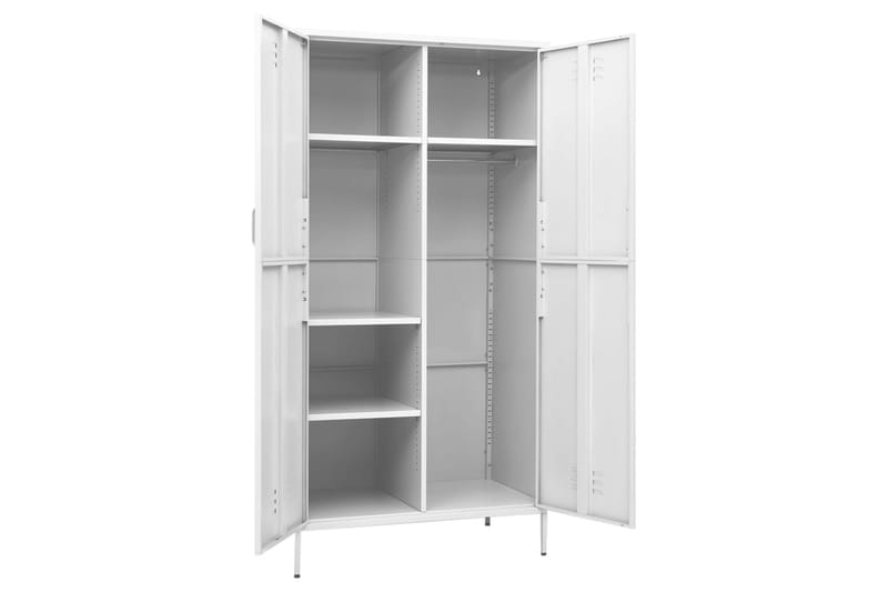 Garderobe hvit 90x50x180 cm stål - Hvit - Oppbevaring - Klesoppbevaring - Garderober & garderobesystem