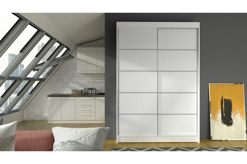 Garderobe Lino LED-belysning - Hvit - Oppbevaring - Klesoppbevaring - Garderober & garderobesystem