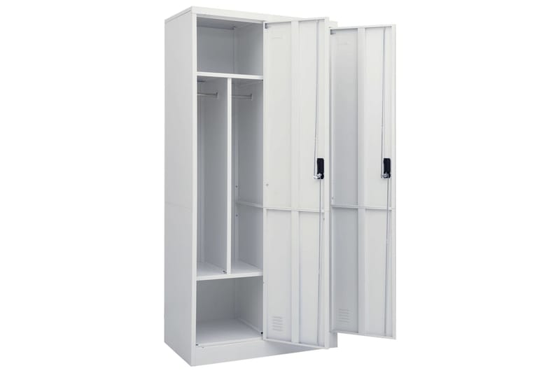 Garderobe lysegrå 80x50x180 cm stål - Grå - Oppbevaring - Klesoppbevaring - Garderober & garderobesystem