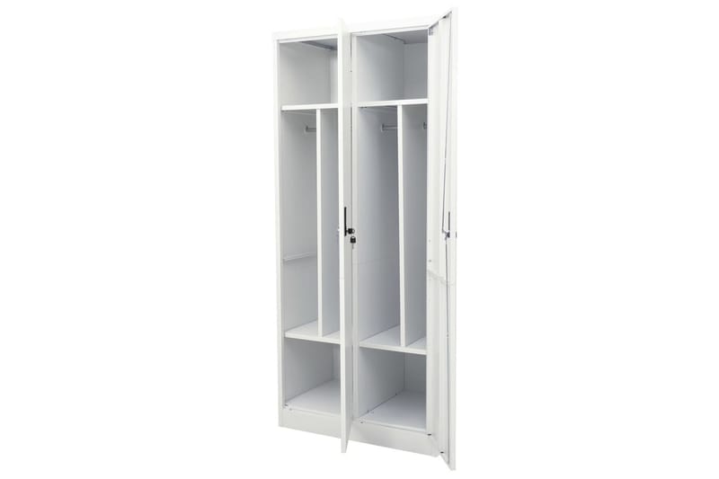 Garderobe lysegrå 80x50x180 cm stål - Grå - Oppbevaring - Klesoppbevaring - Garderober & garderobesystem