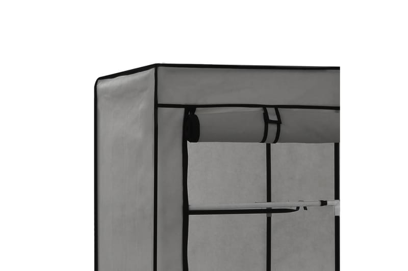 Garderobe med skap og stenger grå 150x45x175 cm stoff - Oppbevaring - Klesoppbevaring - Garderober & garderobesystem